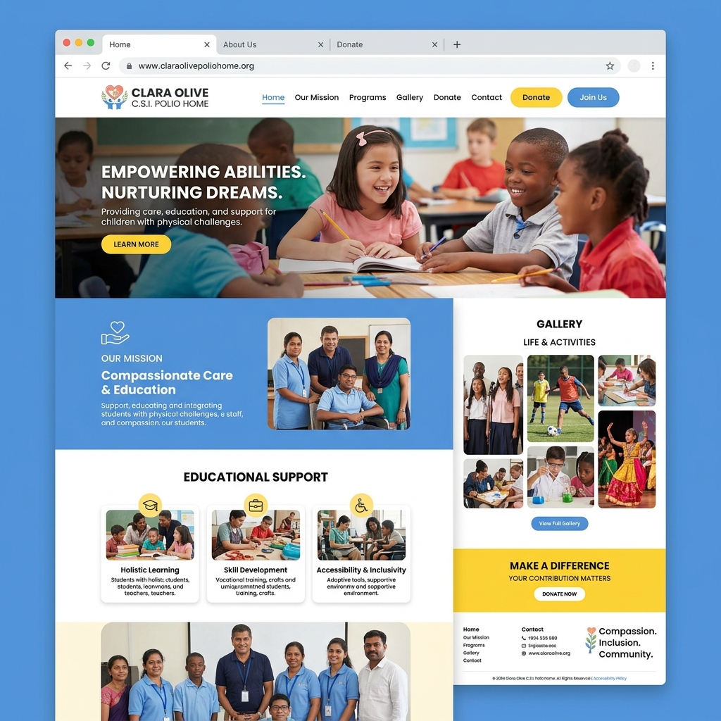 Clara Olive CSI Polio Home Landing Page