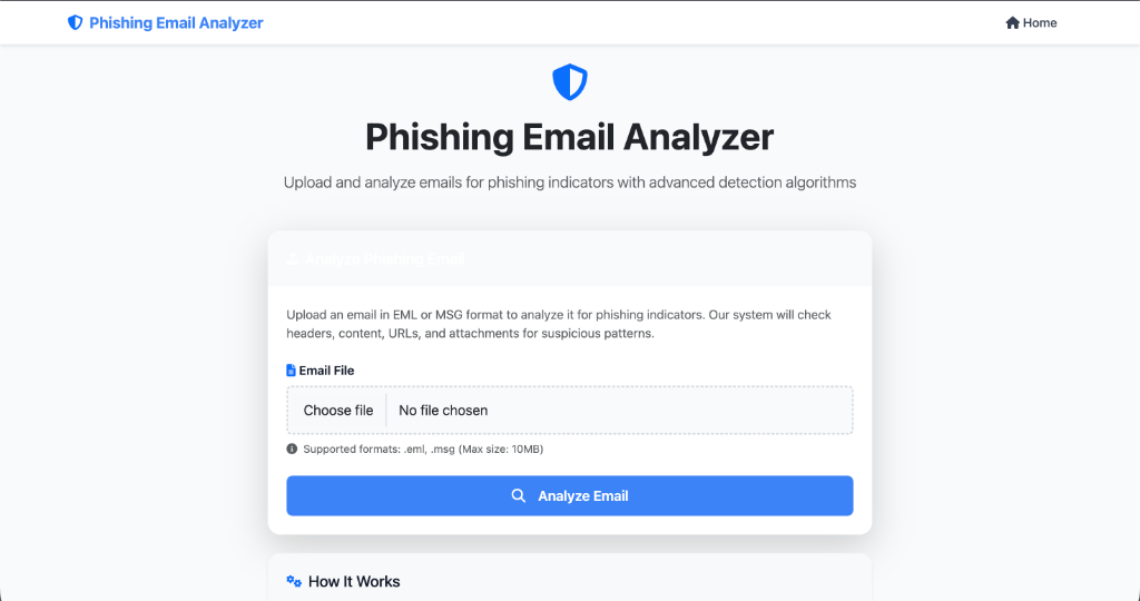 Phishing Email Analyzer Landing Page